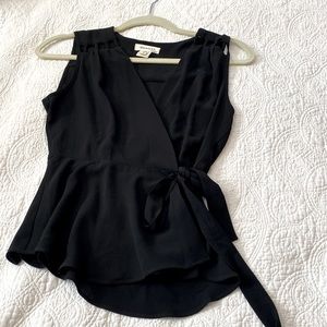 Black wrap around top/ blouse